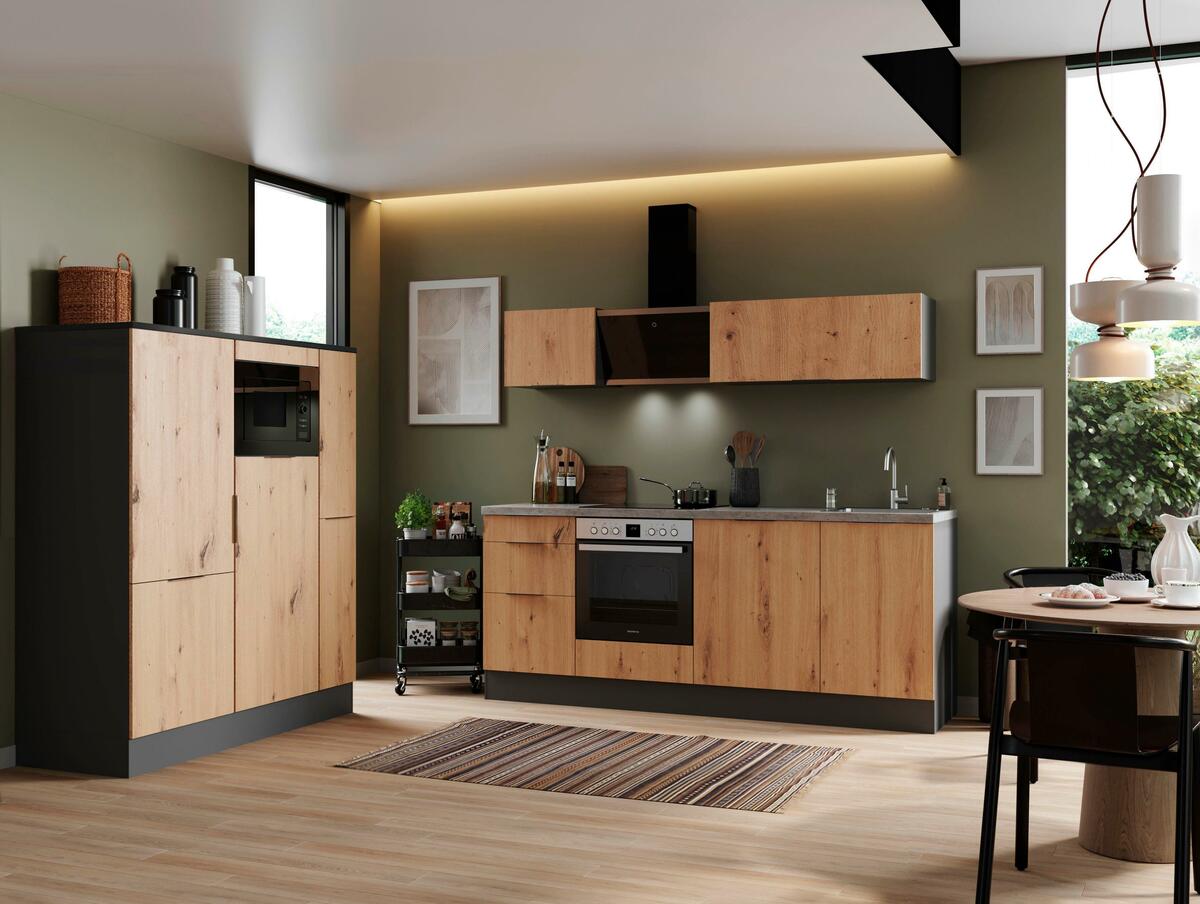 Bild 1 von Küchenblock Elisabeth, Grau/Eiche Dekor