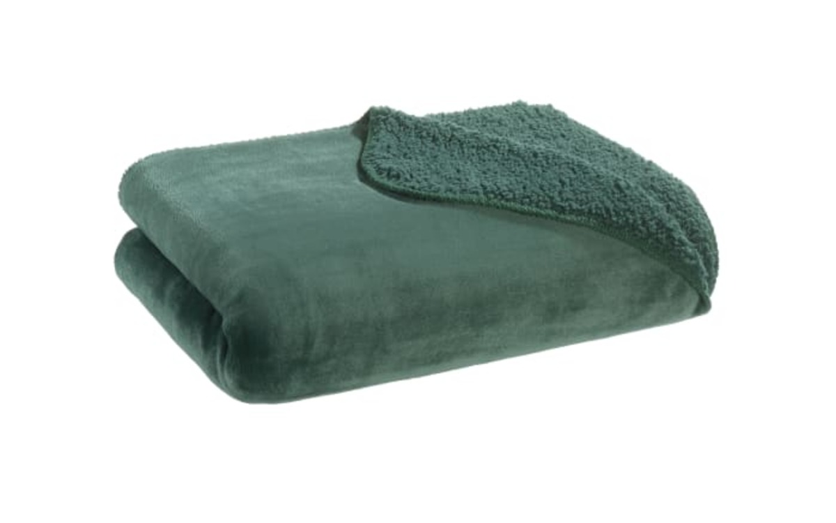 Bild 1 von Schaffelldecke, dunkelgrün, ca. 150 cm x 200 cm