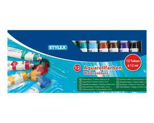 STYLEX Aquarellfarben, 12 Tuben à 12 ml