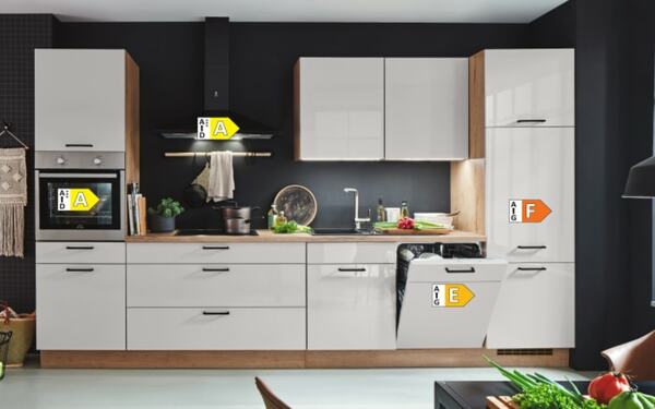 Bild 4 von Nobilia - Einbauküche Flash, seidengrau hochglanz/Eiche Sierra Nachbildung, inkl. Elektrogeräte