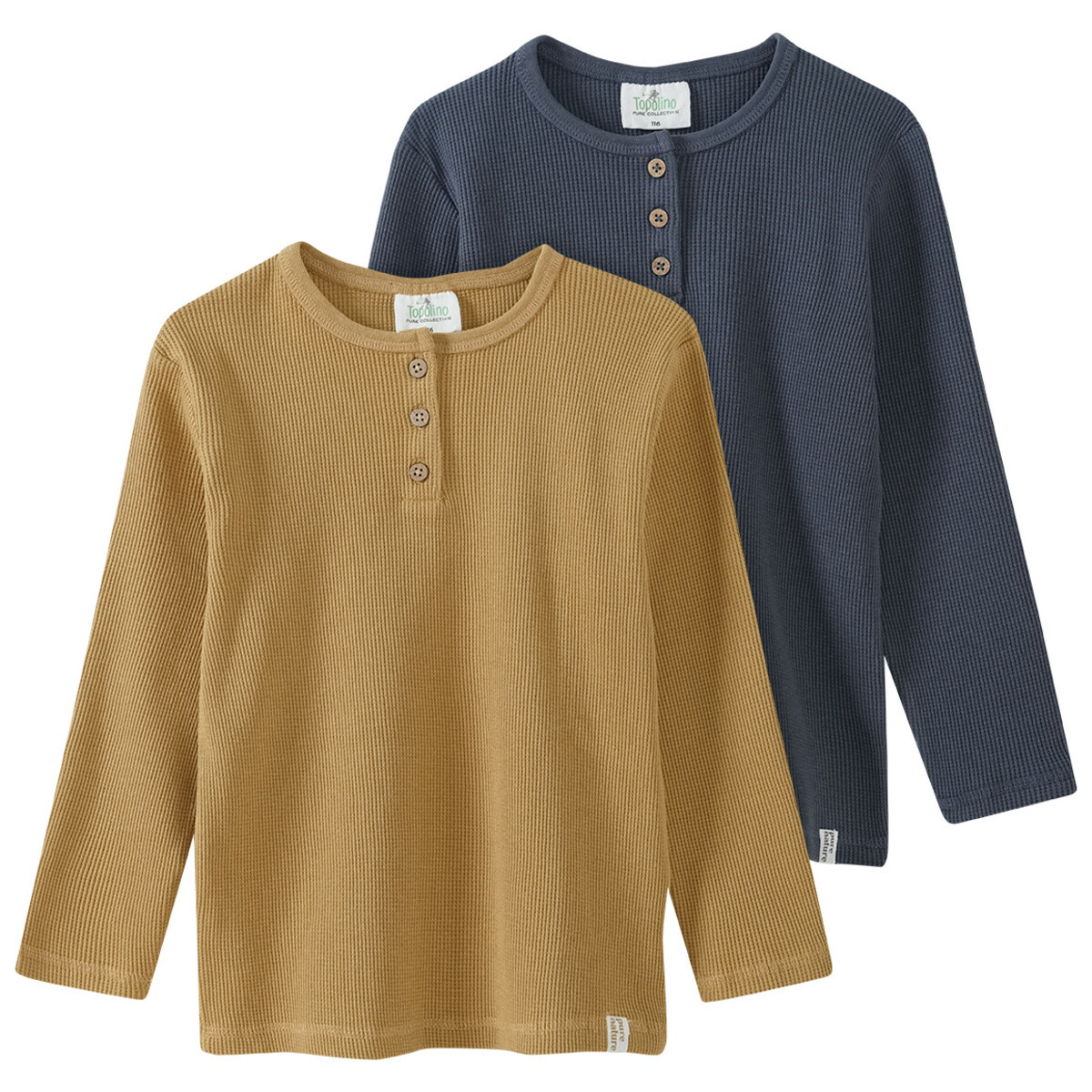 Bild 1 von 2 Kinder Langarmshirts aus Waffel-Piqué
