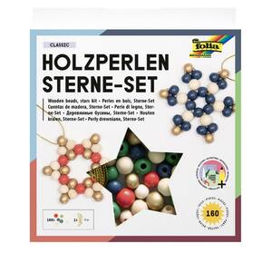Holzperlen-Sterne-Set 161-teilig classic