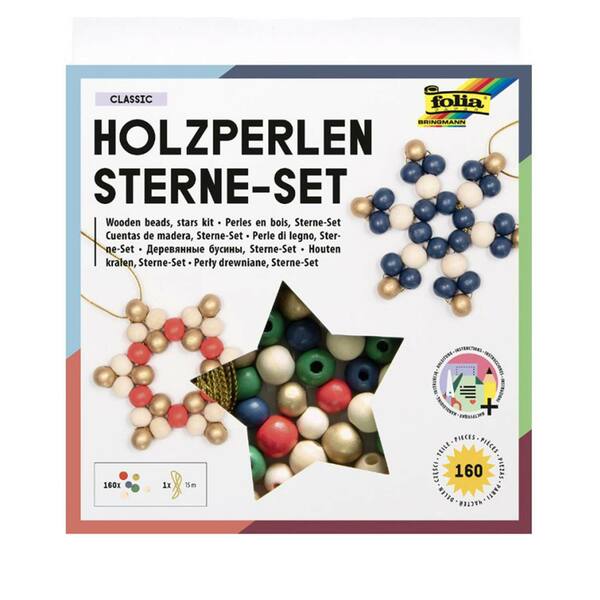 Bild 1 von Holzperlen-Sterne-Set 161-teilig classic