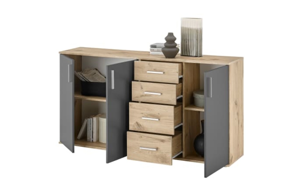 Bild 3 von Bega - Kommode BC 1040, Eiche-Nachbildung/grau, 160 x 84 cm