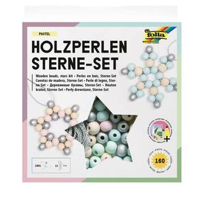 Holzperlen-Sterne-Set 161-teilig pastell