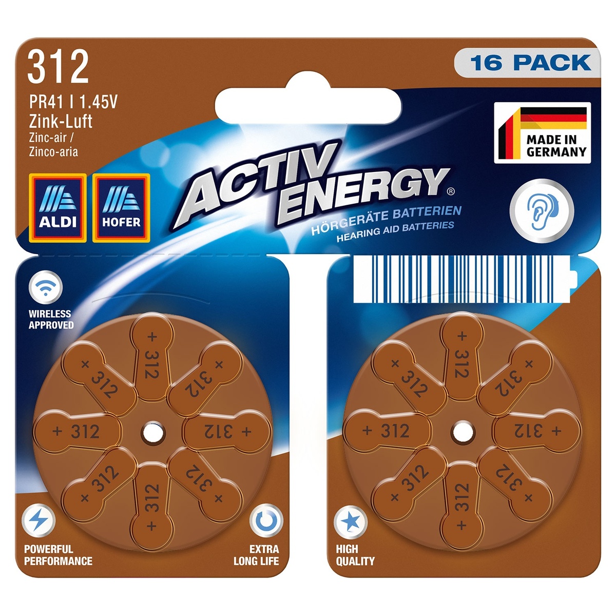 Bild 3 von ACTIV ENERGY Hörgerätebatterien, 16er-Packung