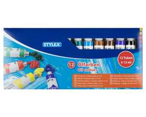 STYLEX Ölfarben, 12 Tuben à 12 ml