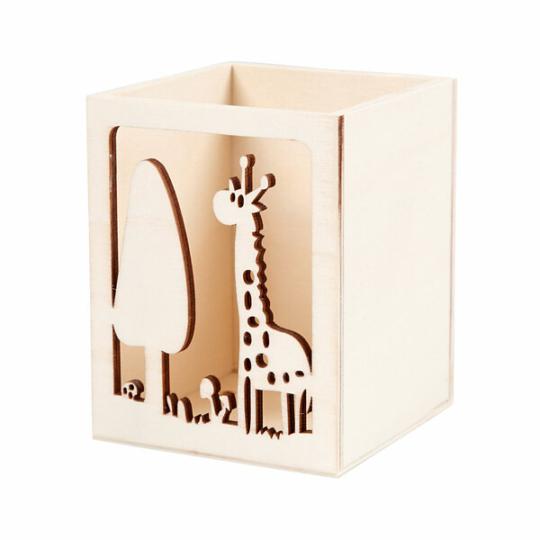 Bild 1 von Teelichthalter / Stifthalter aus Holz 10 x 8 cm Giraffe