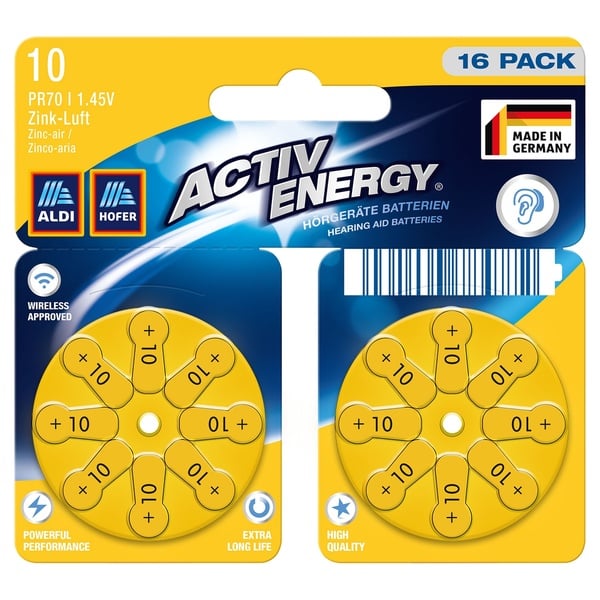 Bild 1 von ACTIV ENERGY Hörgerätebatterien, 16er-Packung