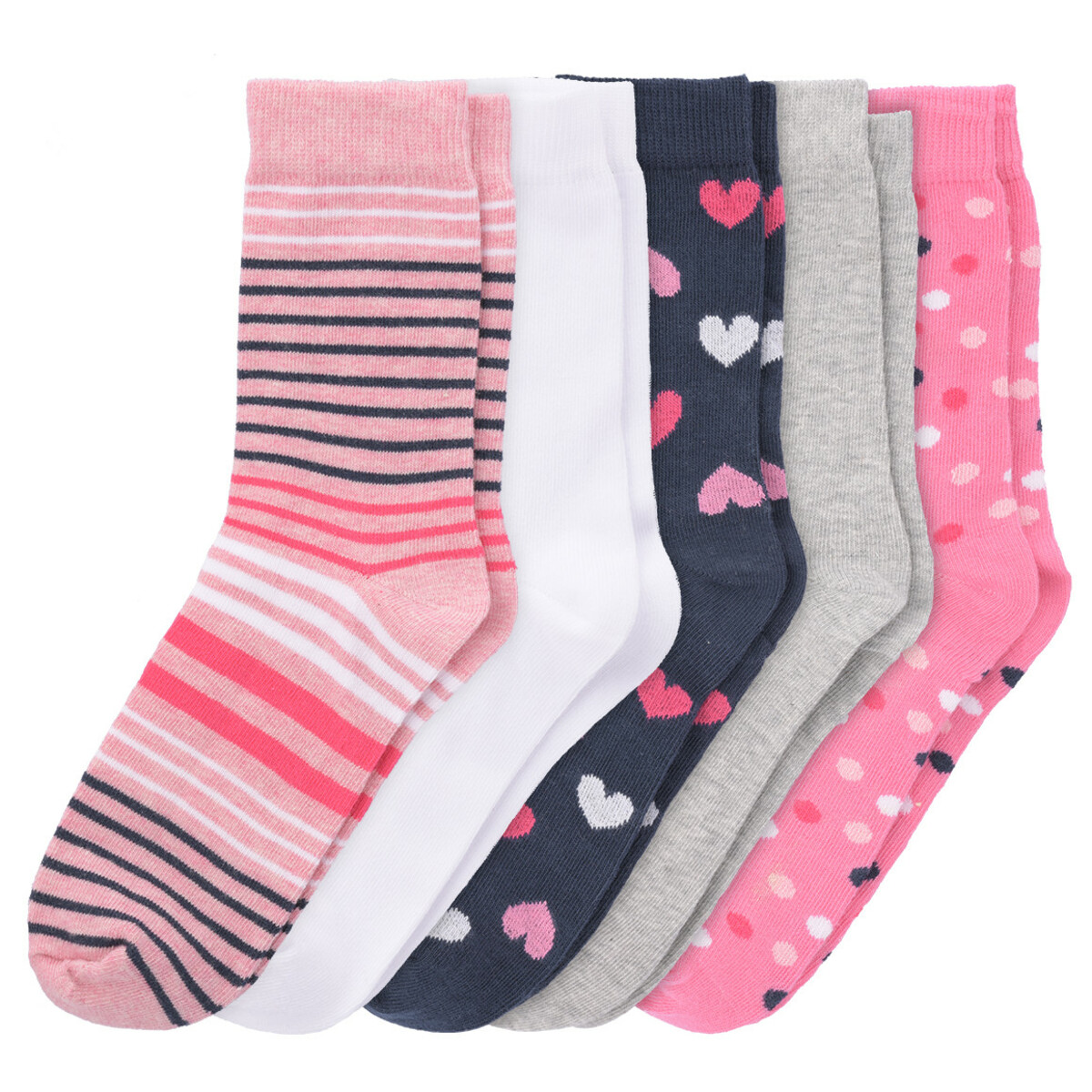 Bild 1 von 5 Paar Mädchen Socken im Muster-Mix