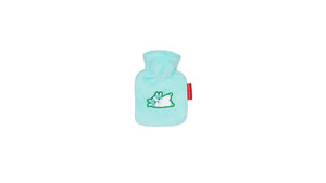 Hugo Frosch Mini-Wärmflasche mit Veloursbezug mint Katze