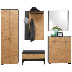 Cassando GARDEROBE Anthrazit, Eiche