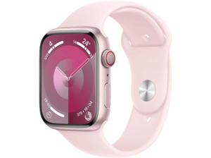 APPLE Watch Series 9 GPS + Cellular 45 mm Smartwatch Aluminium Fluorelastomer, 130 - 180 mm, Rosé