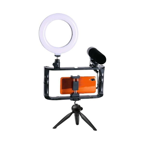 Bild 1 von GadgetMonster Vlogging Kit Video Studio 6-Zoll LED-Stativ inkl. Halterung