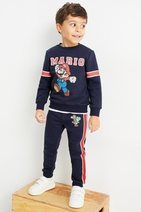 C&A Super Mario-Set-Sweatshirt und Jogginghose-2 teilig, Blau, Größe: 110