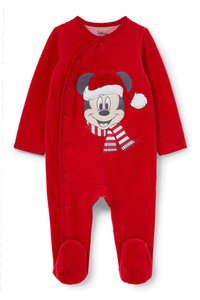 C&A Micky Maus-Baby-Weihnachts-Schlafanzug, Rot, Größe: 68