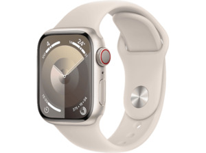 APPLE Watch Series 9 GPS + Cellular 41 mm Smartwatch Aluminium Fluorelastomer, 130 - 180 mm, Polarstern