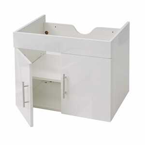 Waschbeckenunterschrank MCW-D16, Waschtischunterschrank Waschtisch Unterschrank Badmöbel, hochglanz 60cm ~ weiß