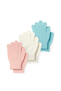 C&A Multipack 3er-Handschuhe, Türkis, Größe: 128-152