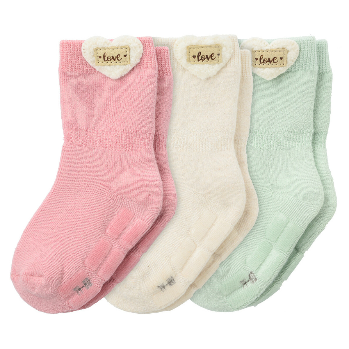 Bild 1 von 3 Paar Baby Frottee-Socken mit ABS-Sohle