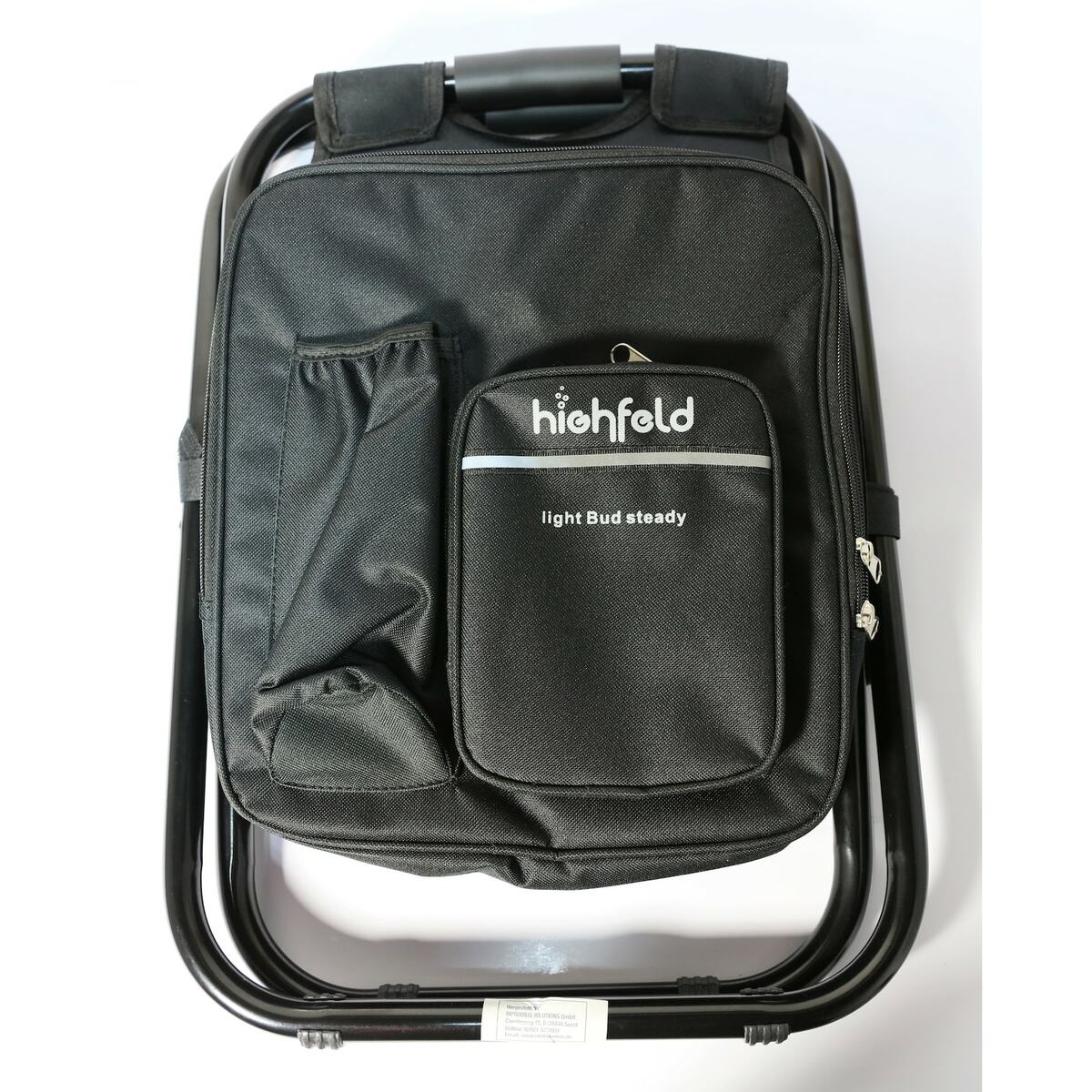 Bild 1 von highfeld® Sitzrucksack Ansitzrucksack mit Hocker black Campinghocker Angelhocker Falthocker