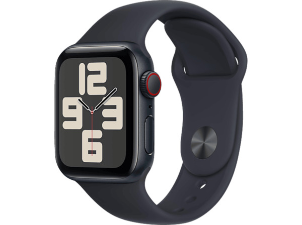 Bild 1 von APPLE Watch SE (2023) GPS+Cellular 40 mm Smartwatch Aluminium Fluorelastomer, 130-180 mm, Mitternacht