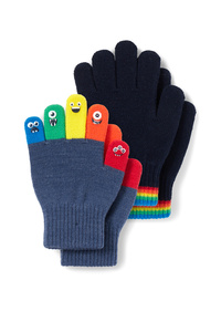C&A Multipack 2er-Strick-Handschuhe, Blau, Größe: 128-152