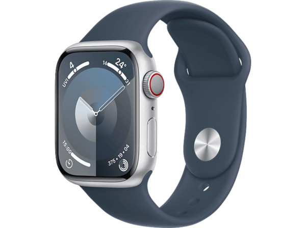 Bild 1 von APPLE Watch Series 9 GPS + Cellular 41 mm Smartwatch Aluminium Fluorelastomer, 130 - 180 mm, Silber