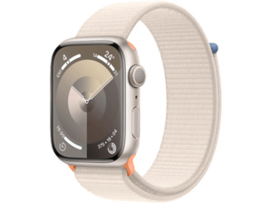 APPLE Watch Series 9 GPS 45 mm Smartwatch Aluminium Textil Carbon Neutral, 130 - 200 mm, Polarstern
