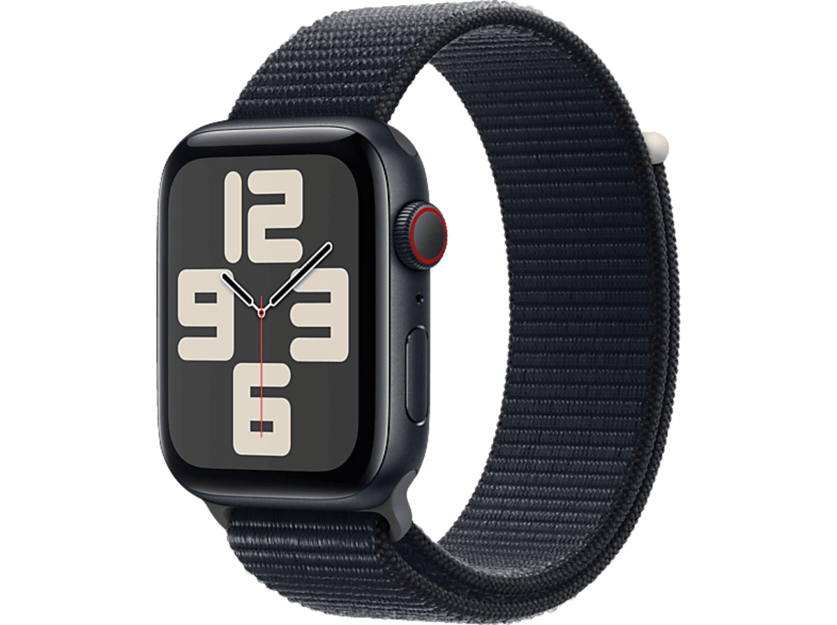 Bild 1 von APPLE Watch SE (2023) GPS+Cellular 44 mm Smartwatch Aluminium Textil Carbon Neutral, 130-200 mm, Mitternacht