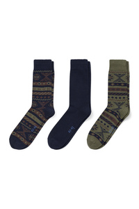 C&A Multipack 3er-Thermo-Socken-gemustert, Blau, Größe: 43-46