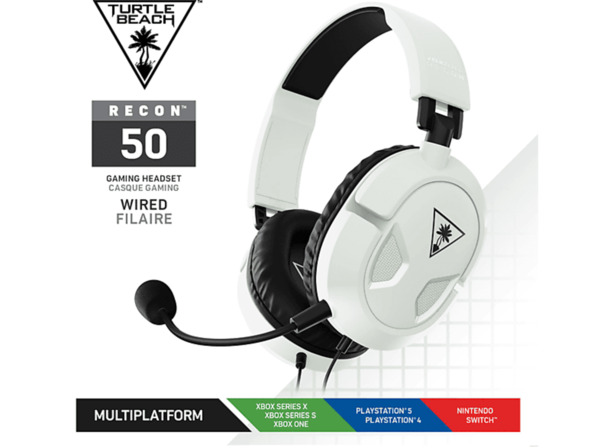 Bild 1 von TURTLE BEACH Stereo Gaming Headset "Recon 50", Weiß/Schwarz, Over-ear 1x Headset, Kurzanleitung Schwarz