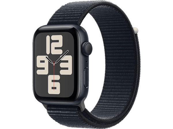 Bild 1 von APPLE Watch SE (2023) GPS 44 mm Smartwatch Aluminium Textil Carbon Neutral, 130-200 mm, Mitternacht