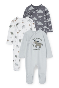 C&A Multipack 3er-Baby-Schlafanzug, Weiß, Größe: 68