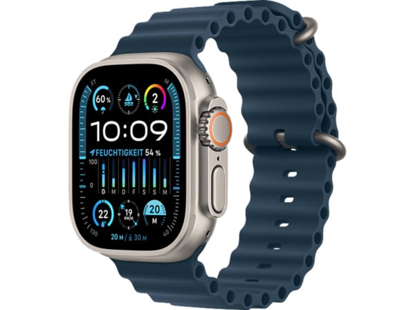 Bild 1 von APPLE Watch Ultra 2 GPS + Cellular, 49 mm, Ocean Armband Blau Smartwatch Titangehäuse, 145 - 190 Titan /