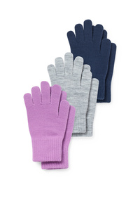 C&A Multipack 3er-Handschuhe, Blau, Größe: 158-176