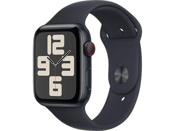 Bild 1 von APPLE Watch SE (2023) GPS+Cellular 44 mm Smartwatch Aluminium Fluorelastomer, 130-180 mm, Mitternacht