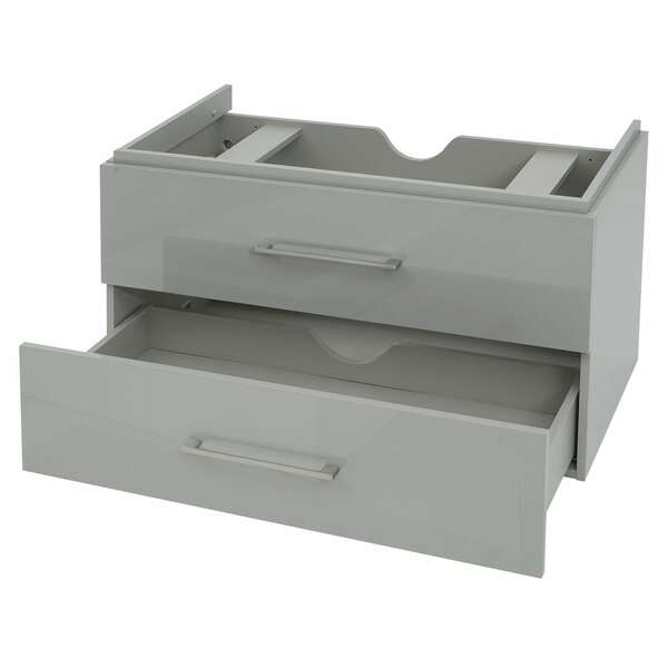 Bild 1 von Premium Waschbeckenunterschrank MCW-D16, Waschtischunterschrank Waschtisch Badmöbel, hochglanz 90cm ~ grau