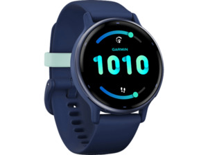 GARMIN VIVOACTIVE® 5 MUSIC Smartwatch faserverstärktes Polymer Silikon, 20mm, Kapitänsblau/Blau Metallic