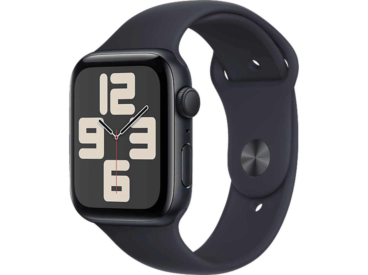 Bild 1 von APPLE Watch SE (2023) GPS 44 mm Smartwatch Aluminium Fluorelastomer, 130-180 mm, Mitternacht