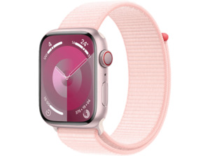 APPLE Watch Series 9 GPS + Cellular 45 mm Smartwatch Aluminium Textil: Carbon Neutral, 130 - 200 mm, Rosé