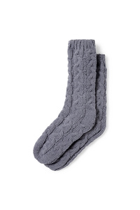 C&A Strick-Socken mit Zopfmuster, Grau, Größe: 35-38