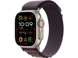 APPLE Watch Ultra 2 GPS + Cellular 49 mm Alpine Loop Indigo – Medium Smartwatch Titangehäuse Gewebe, 145 - 190 mm, Titan /