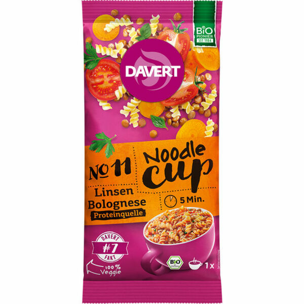 Bild 1 von Davert BIO Noodle Cup Bolognese