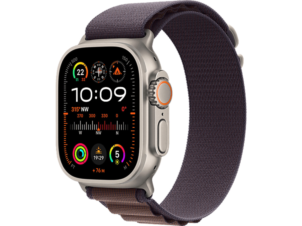 Bild 1 von APPLE Watch Ultra 2 GPS + Cellular 49 mm Alpine Loop Indigo – Large Smartwatch Titangehäuse Gewebe, 165 - 210 mm, Titan /