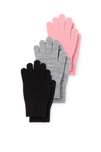 C&A Multipack 3er-Handschuhe, Rosa, Größe: 128-152
