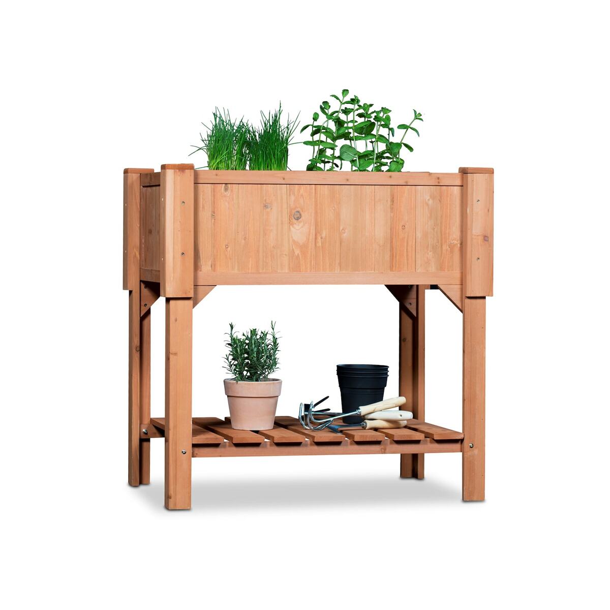 Bild 1 von Coemo Hochbeet Kräuterbeet mit Pflanzfolie 90 x 40 x 90 cm