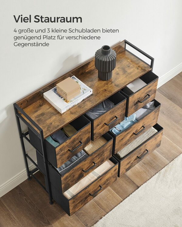 Bild 4 von SONGMICS Kommode, 7 Stoffschubladen, Metallgestell, Industrie-Design