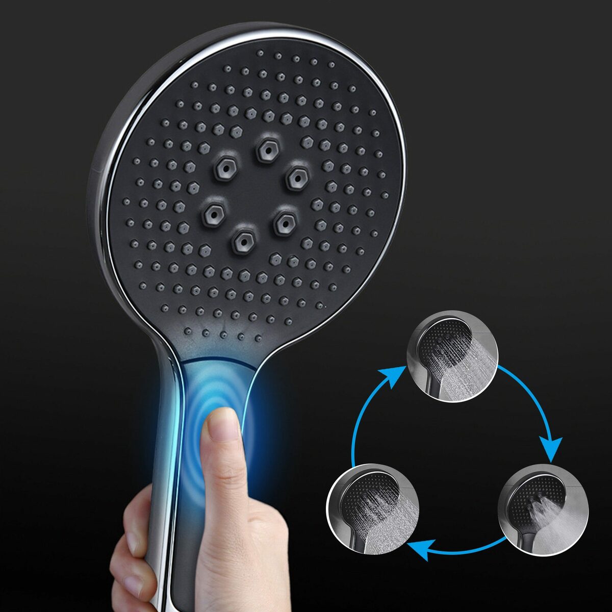 Bild 3 von Sumerain Handbrause Duschkopf mit Schlauch, Handbrause mit Schlauch 1.5M, , (duschkopf wassersparend, duschschlauch mit duschkopf), 3 jet types duschkopf druckerhöhend
