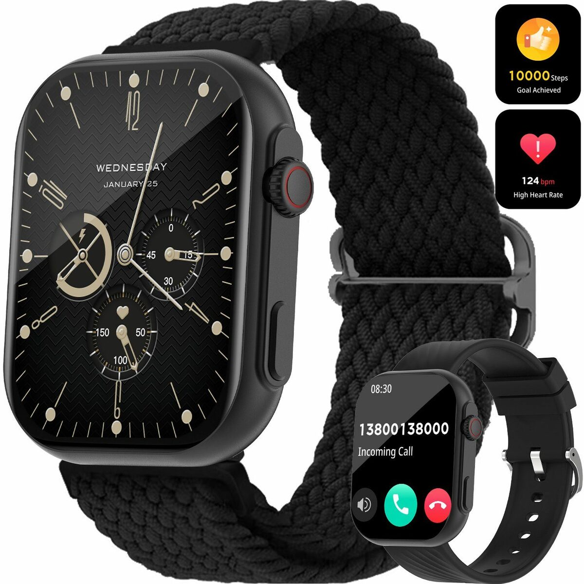 Bild 1 von EUARY Damen Smartwatch Fitnessuhr Sport Watch Fitnessarmband Smartwatch (2.01 " Zoll) IP68 Wasserdicht Touchscreen 100+ Sportmodi Kompatibel mit Android & iOS, Menstruationszyklus, SpO2 Pulsuhr